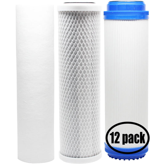 & GAC Block for Replacement Filter Brand Sediment Denali Filter PP Pure Filter, Carbon - System Includes RO Filter 158602 Kit for Pentek 12-Pack -