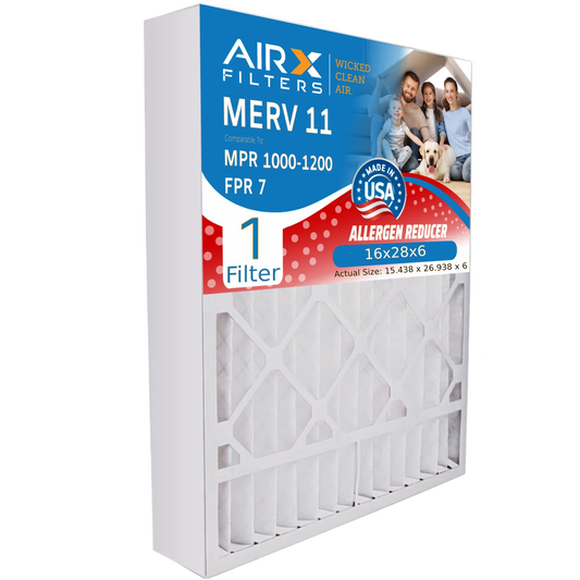 & 7 FPR with Premium Compatible Filter FILTERS 1 MERV by Furnace Comparable 1200 Made Aprilaire 11 CLEAN Filter Filter USA MPR AIR. WICKED 16x28x6 to Single 401 AIRX Air 16x28x6 1000, MPR