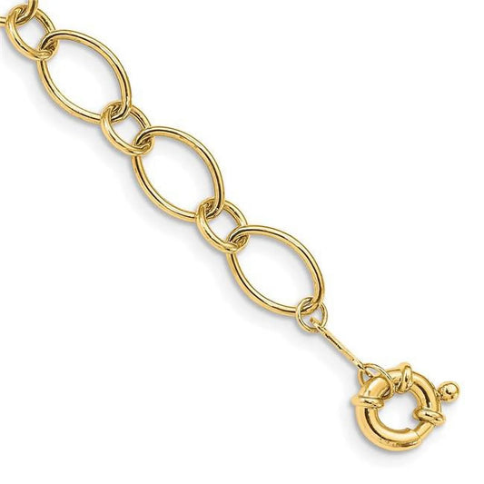 & Gold 7.5 Oval in. Bracelet 14K Yellow Design Finest Circles Gold